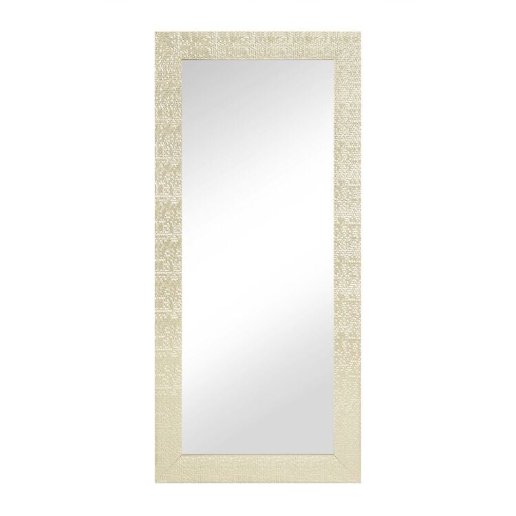 Miroir vertical pleine longueur à motif mosaïque haut de gamme - Miroir d'habillage complet sur pied, incliné ou autoportant