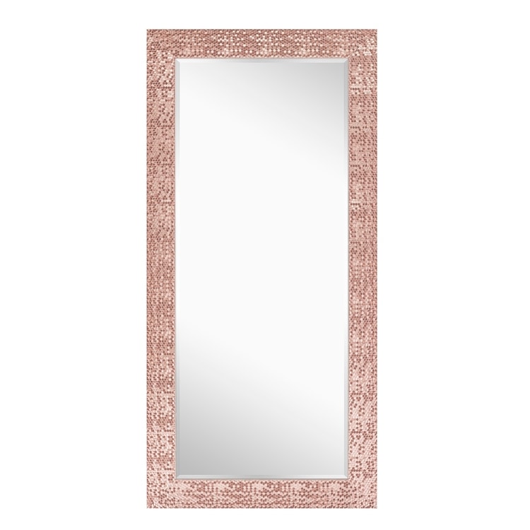 Miroir vertical pleine longueur à motif mosaïque haut de gamme - Miroir d'habillage complet sur pied, incliné ou autoportant