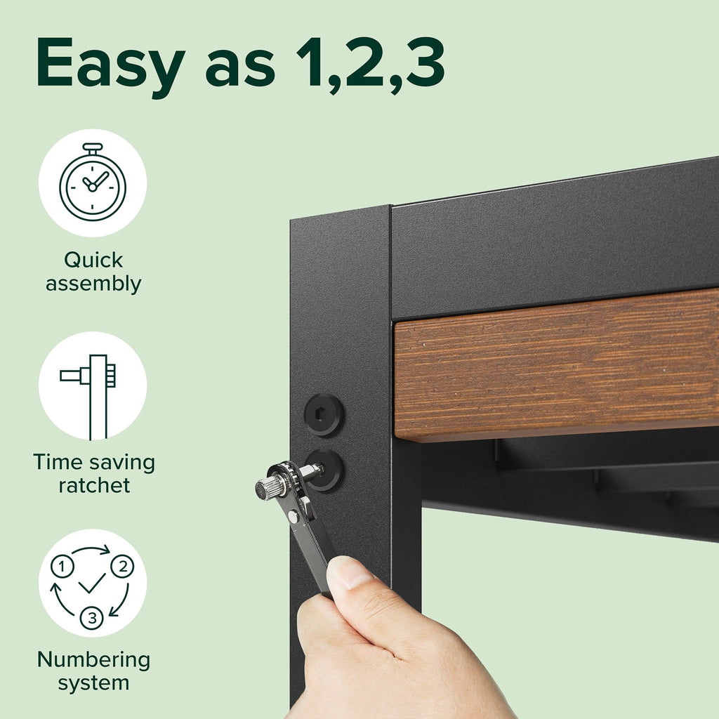 Cadre de lit plateforme en bambou et métal marron Priage by ZINUS