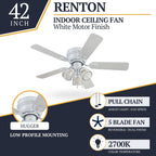 Ventilateur de plafond d'intérieur traditionnel de style ferme Prominence Home Renton