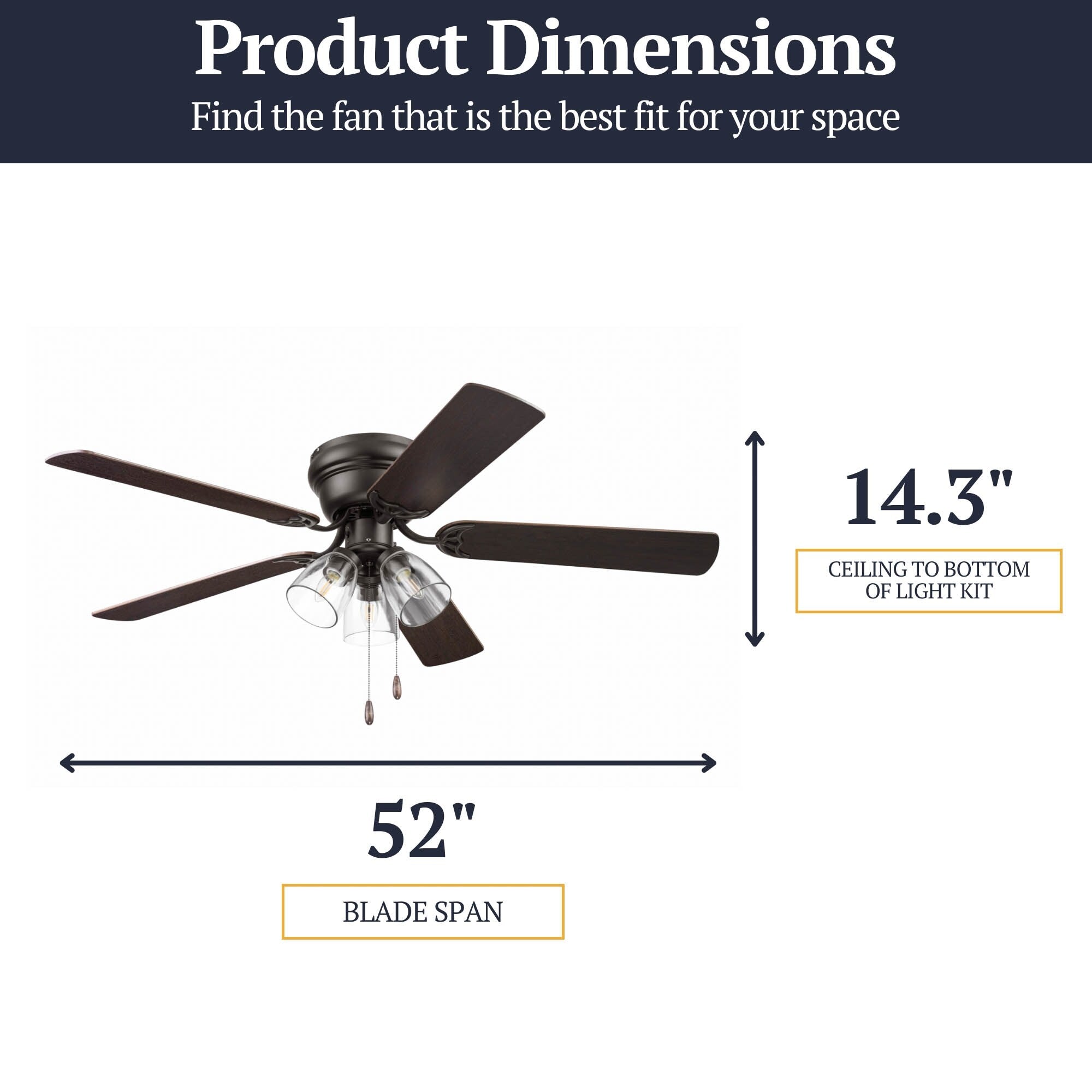 Ventilateur de plafond d'intérieur traditionnel de style ferme Prominence Home Renton