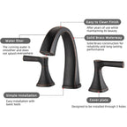 Robinet de lavabo de salle de bain à large diffusion Proox 8 SpotShield avec ensemble de vidange