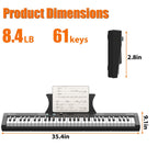 Piano à clavier électrique portable semi-lesté à 61 touches