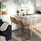 Tabourets de bar Bossin 18/26/30 pouces, tabourets de bar à hauteur de comptoir avec dossier, tabourets modernes en cuir PU, chaise de salle à manger avec repose-pieds