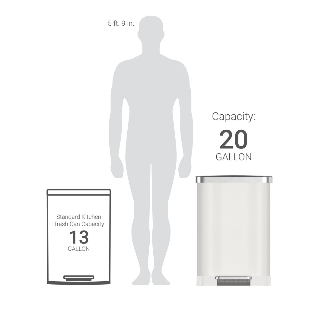 Poubelle rectangulaire à pédale Qualiazero 75 L / 20 gallons