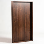 Plateau de service rectangulaire en bois de noyer noir KINWELL Plateau ottoman