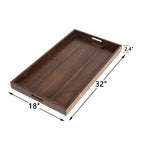 Plateau de service rectangulaire en bois de noyer noir KINWELL Plateau ottoman