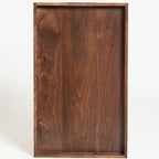 Plateau de service rectangulaire en bois de noyer noir KINWELL Plateau ottoman