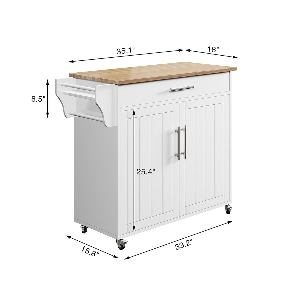 Îlot de cuisine roulant avec armoire de rangement