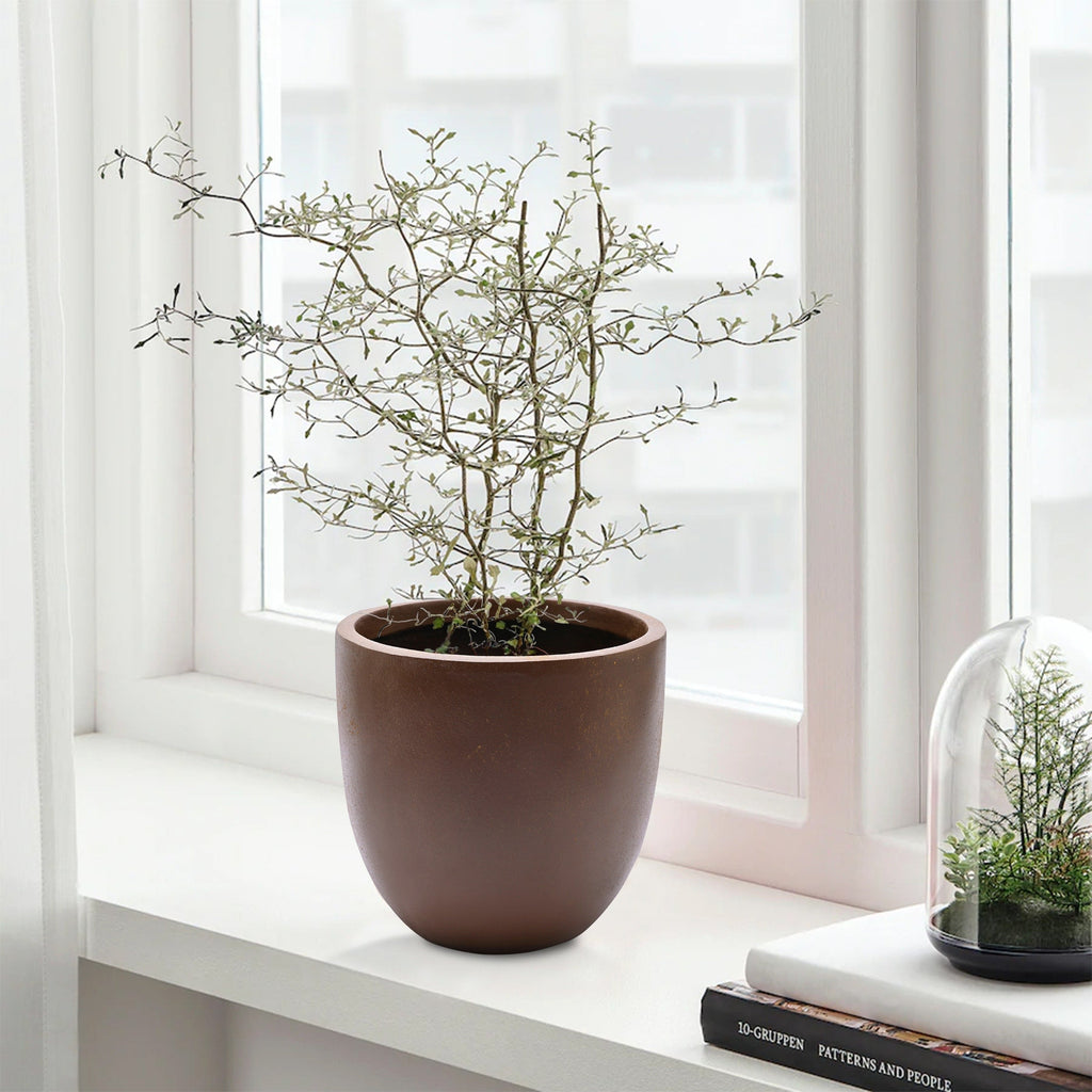 Jardinière ronde conique en MgO, pour l'intérieur et l'extérieur