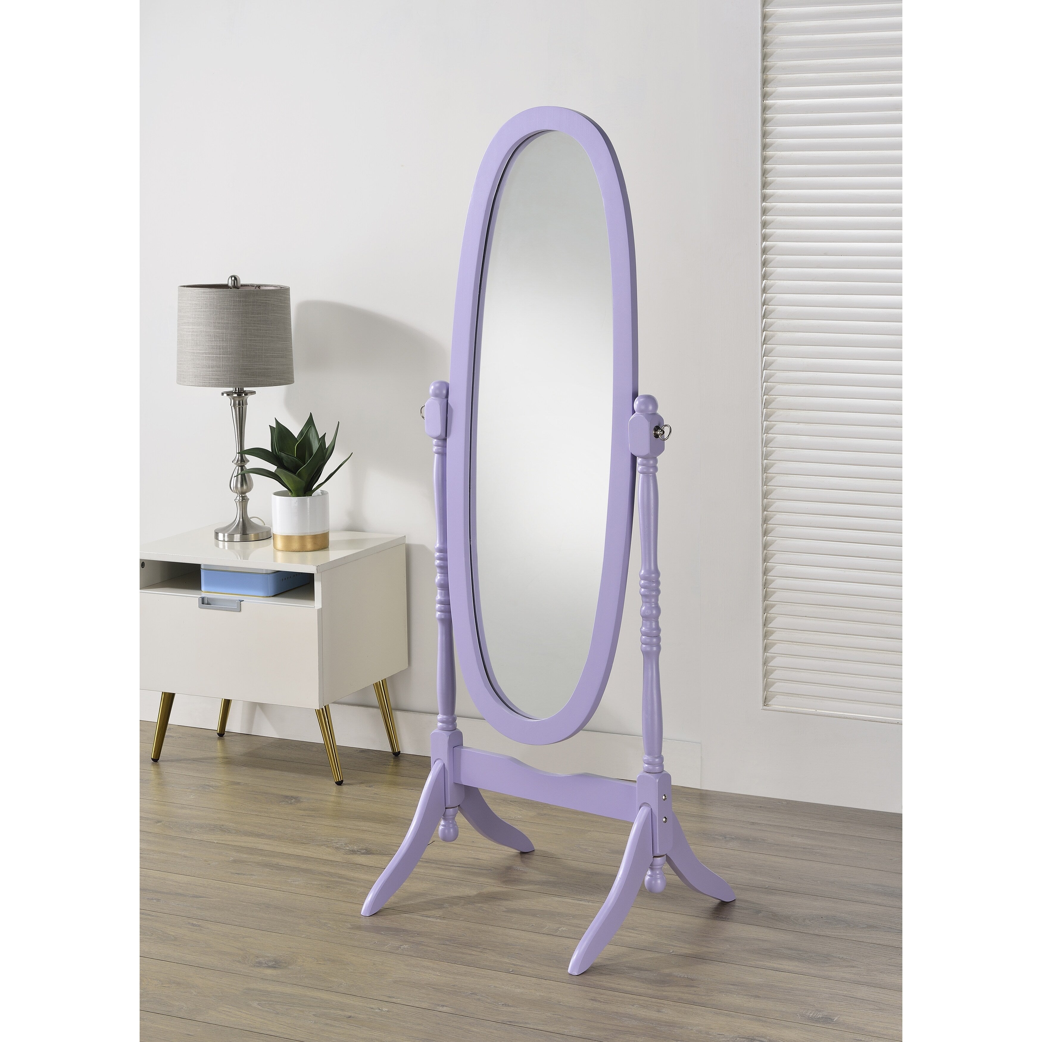 Miroir cheval traditionnel en bois de style Copper Grove Monks Hood de Roundhill Furniture