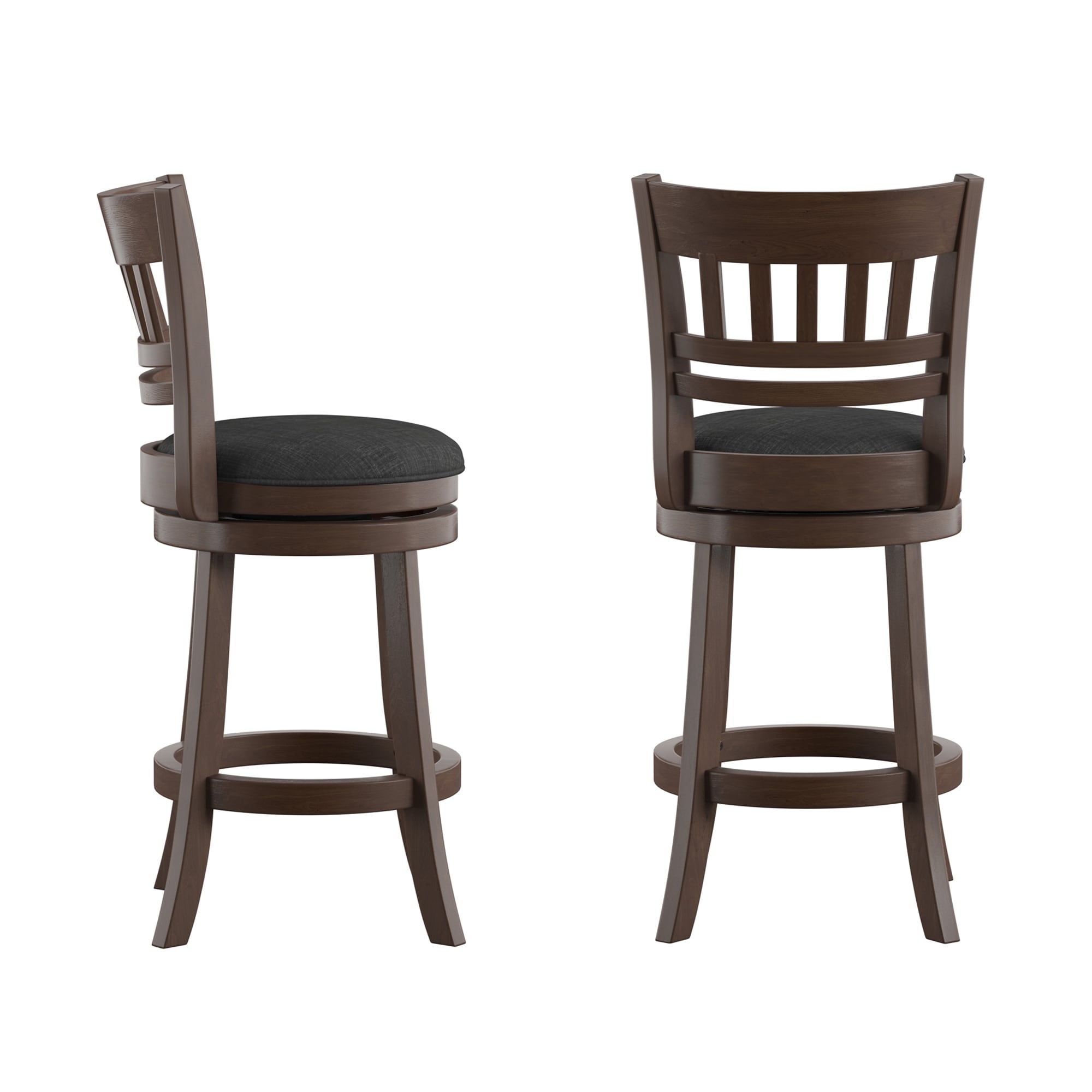 Tabouret de bar pivotant 24h à dossier en treillis Rovinj