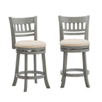 Tabouret de bar pivotant 24h à dossier en treillis Rovinj