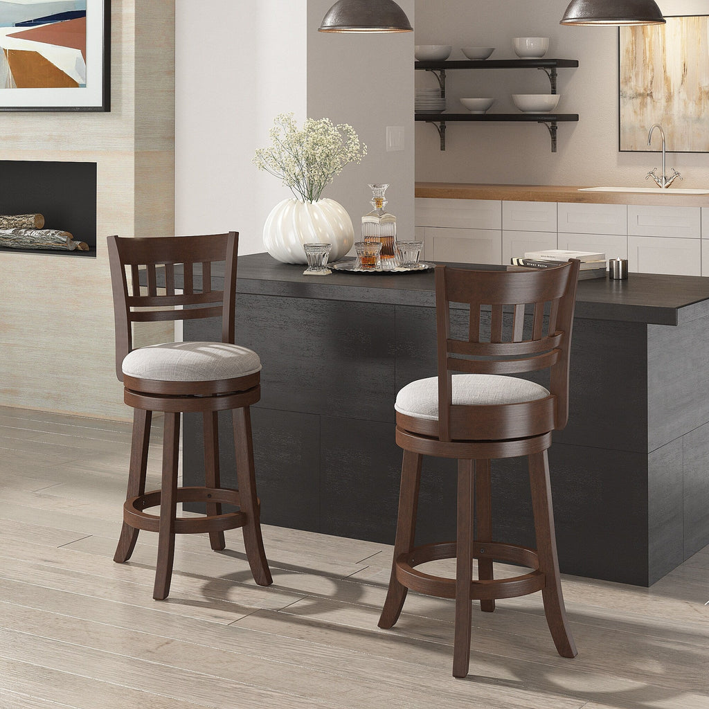 Tabouret de bar pivotant 24h à dossier en treillis Rovinj