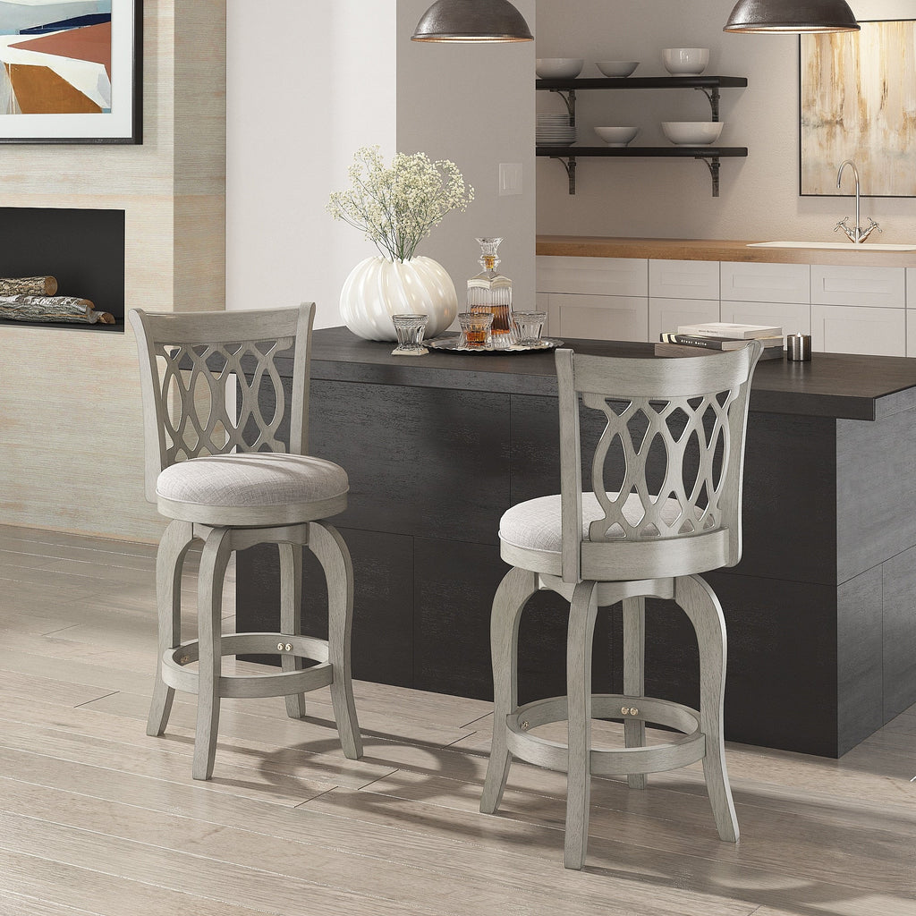 Tabouret de bar pivotant à dossier à volutes Rovinj