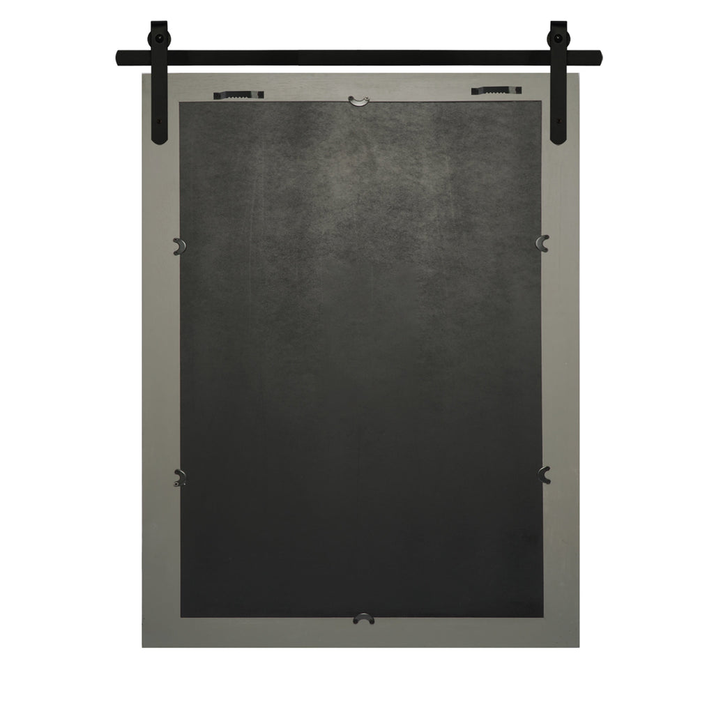 Miroir de ferme rustique Miroir de courtoisie Cadre en bois massif avec miroir de style grange en métal