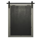 Miroir de ferme rustique Miroir de courtoisie Cadre en bois massif avec miroir de style grange en métal