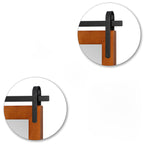 Miroir de ferme rustique Miroir de courtoisie Cadre en bois massif avec miroir de style grange en métal