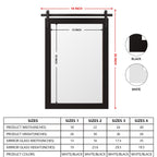 Miroir de ferme rustique Miroir de courtoisie Cadre en bois massif avec miroir de style grange en métal