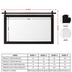Miroir de ferme rustique Miroir de courtoisie Cadre en bois massif avec miroir de style grange en métal