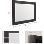 Miroir mural rustique encadré en bois, miroir de salle de bain en bois naturel