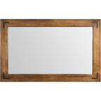 Miroir mural rustique encadré en bois, miroir de salle de bain en bois naturel