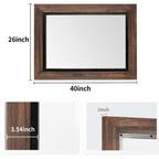 Miroir de salle de bain mural rustique en bois et fer encastré