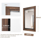 Miroir de salle de bain mural rustique en bois et fer encastré