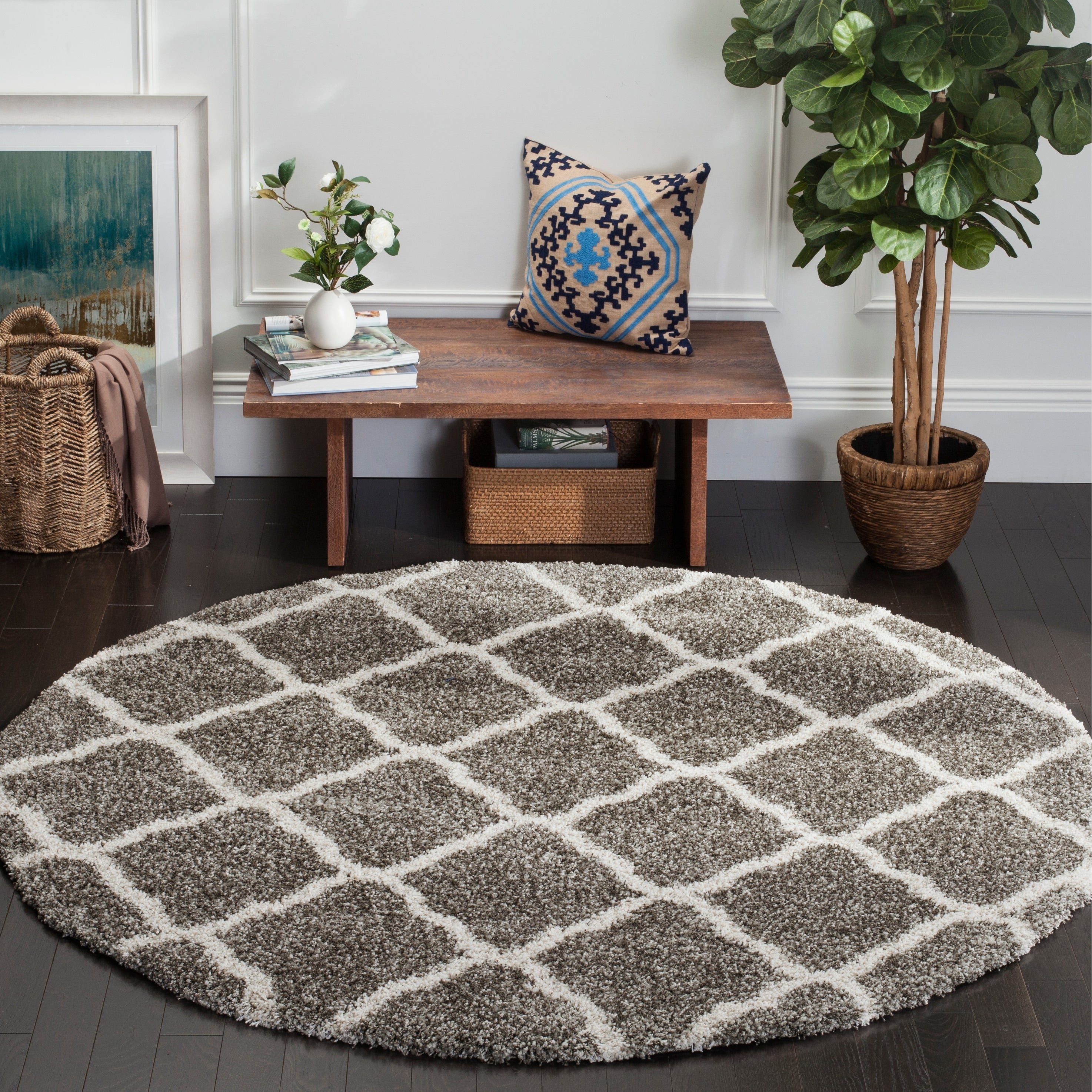 Tapis SAFAVIEH Hudson Shag Athena Trellis de 2 pouces d'épaisseur