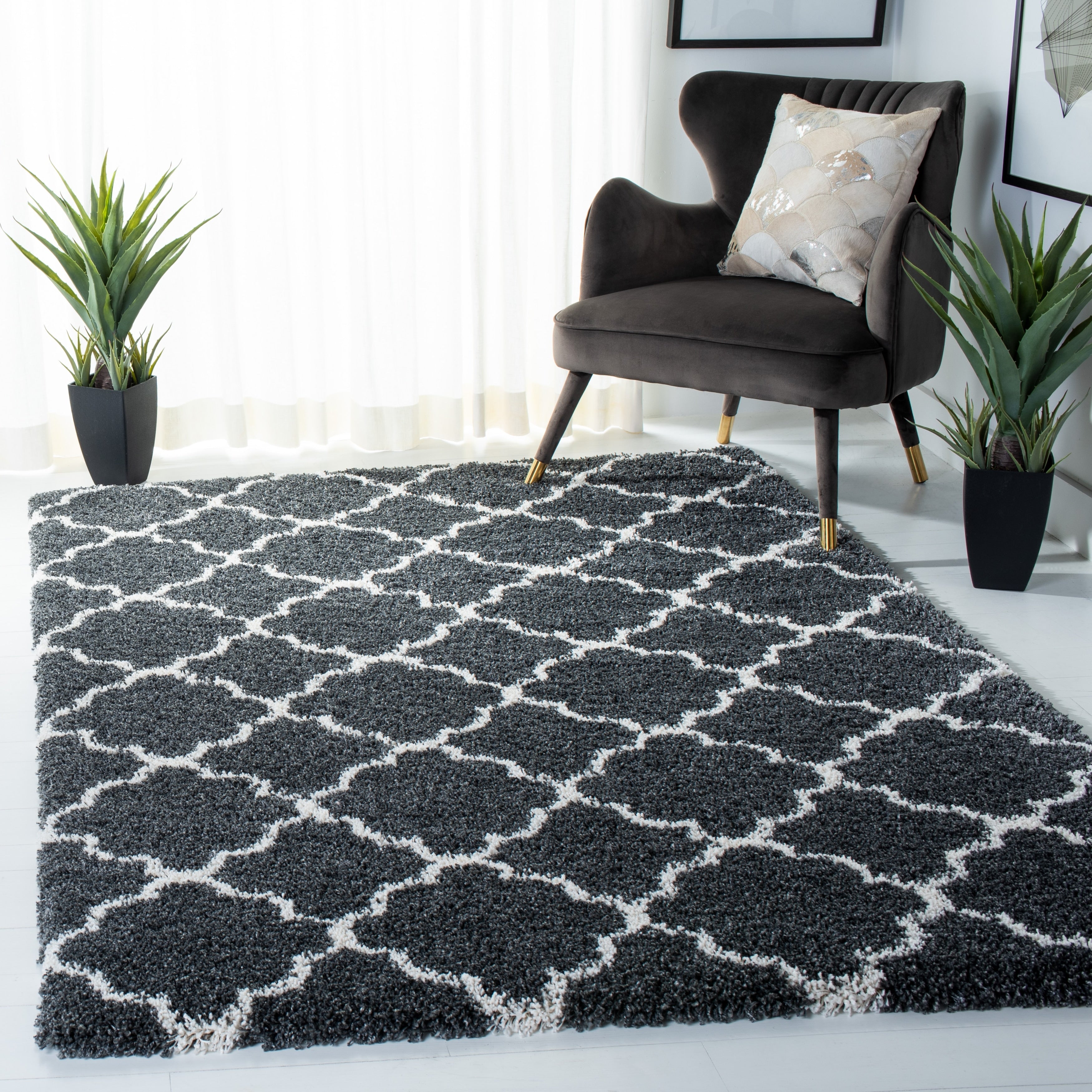 Tapis SAFAVIEH Hudson Shag Jeryl Glam Trellis 2 pouces