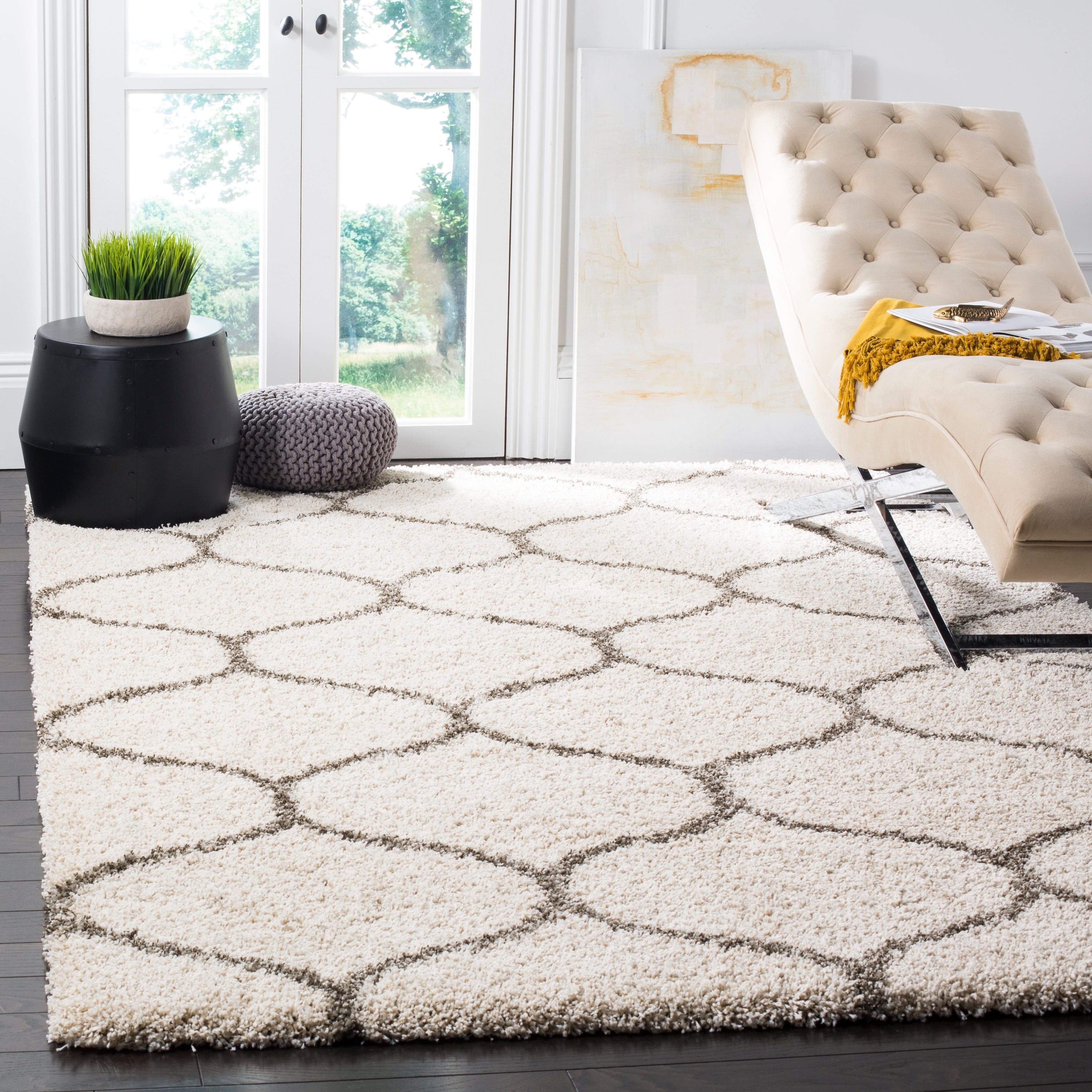 Tapis SAFAVIEH Hudson Shag Pushpa Trellis de 2 pouces d'épaisseur