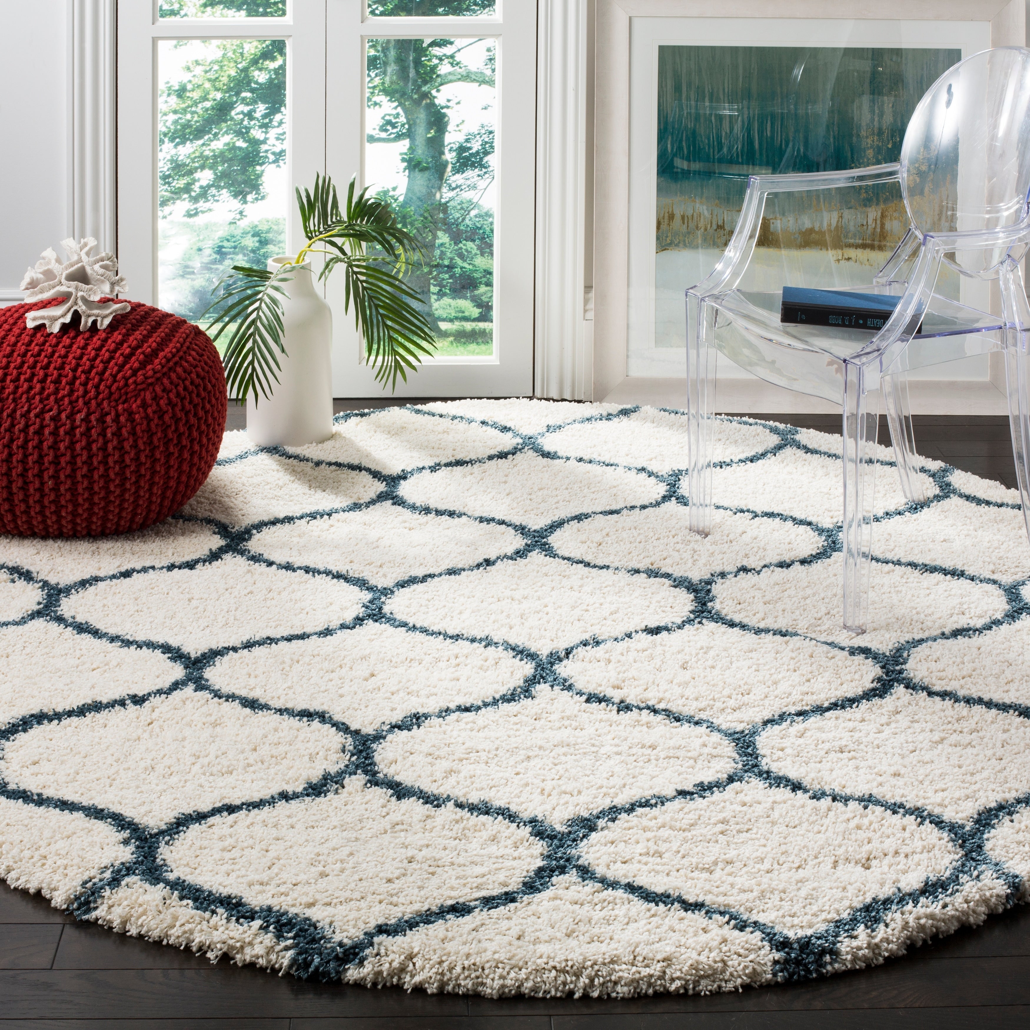 Tapis SAFAVIEH Hudson Shag Pushpa Trellis de 2 pouces d'épaisseur