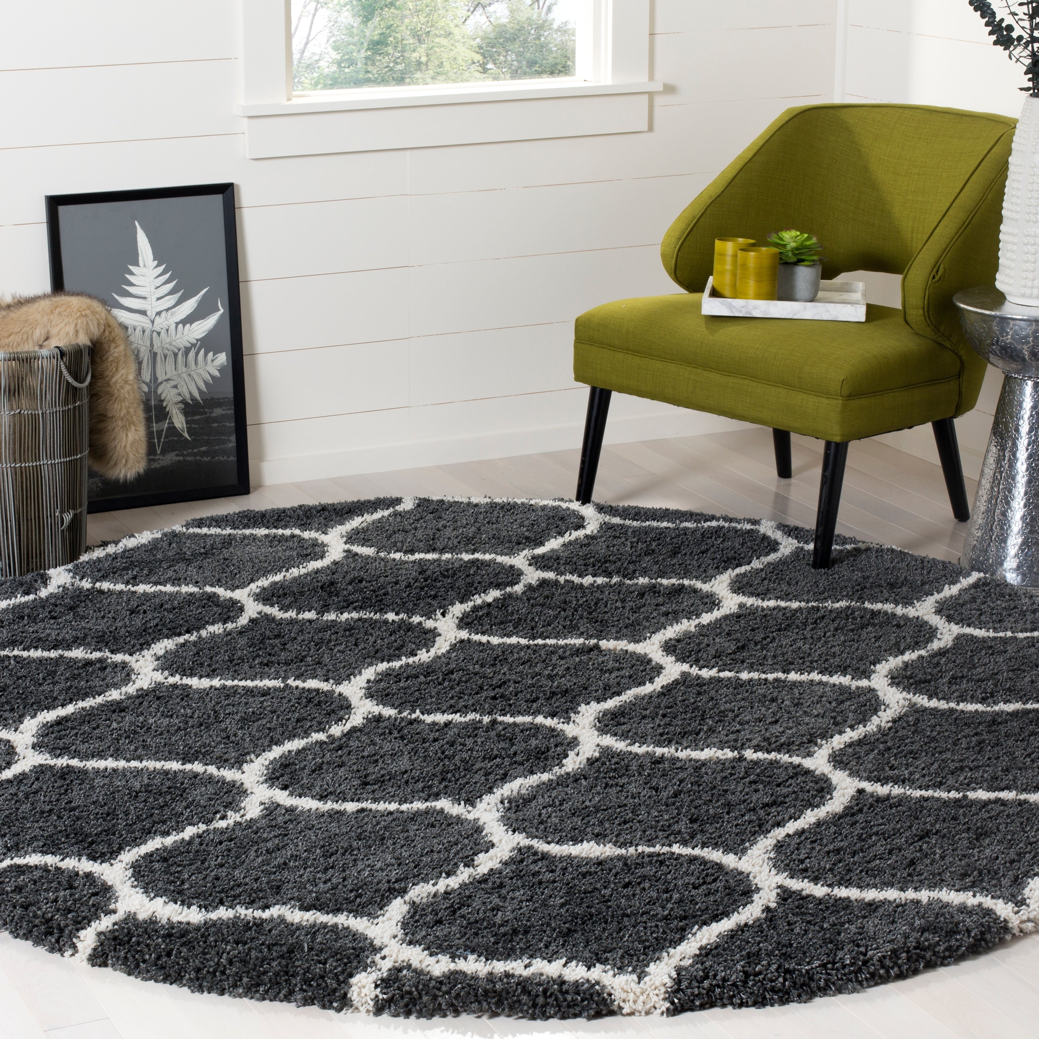 Tapis SAFAVIEH Hudson Shag Pushpa Trellis de 2 pouces d'épaisseur