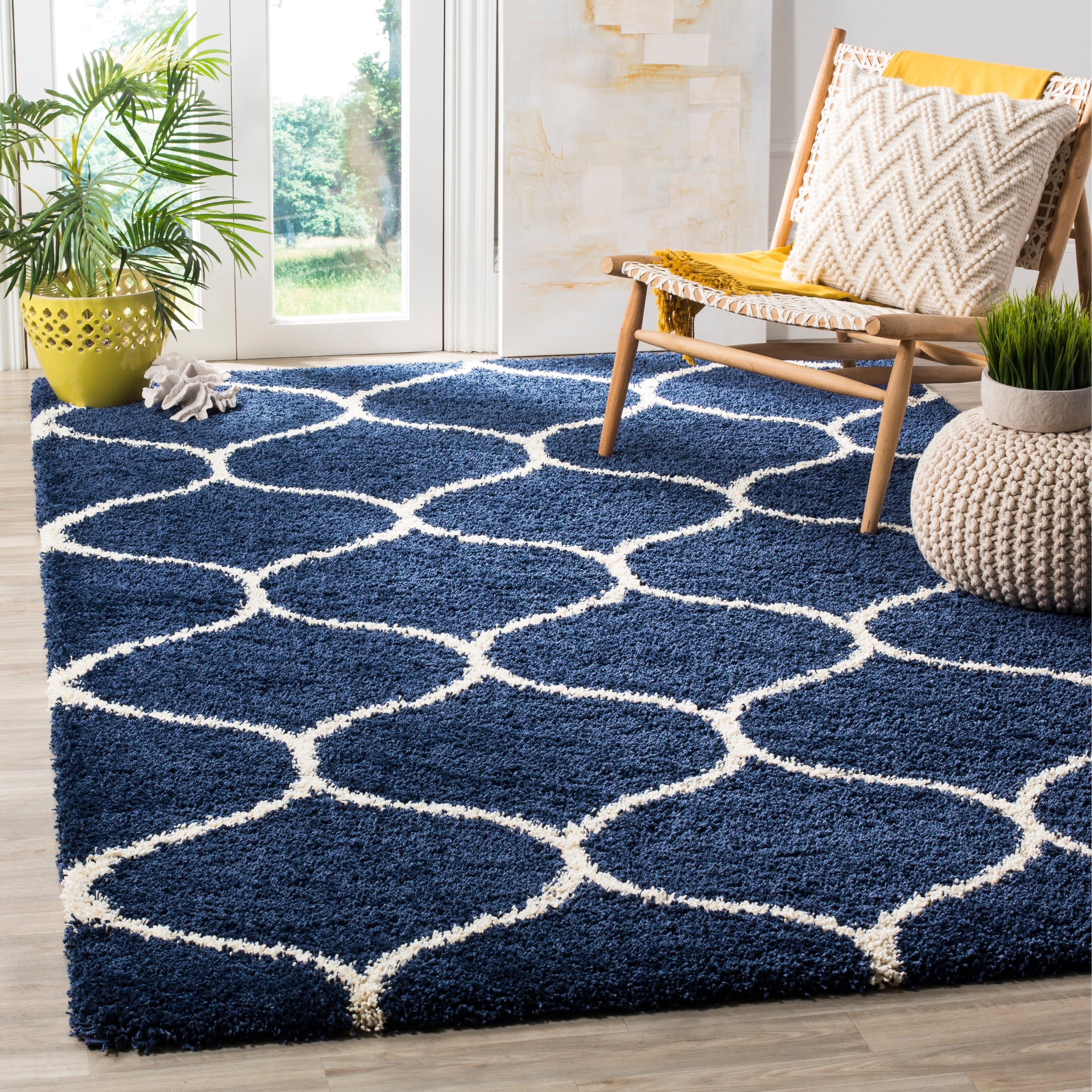 Tapis SAFAVIEH Hudson Shag Pushpa Trellis de 2 pouces d'épaisseur