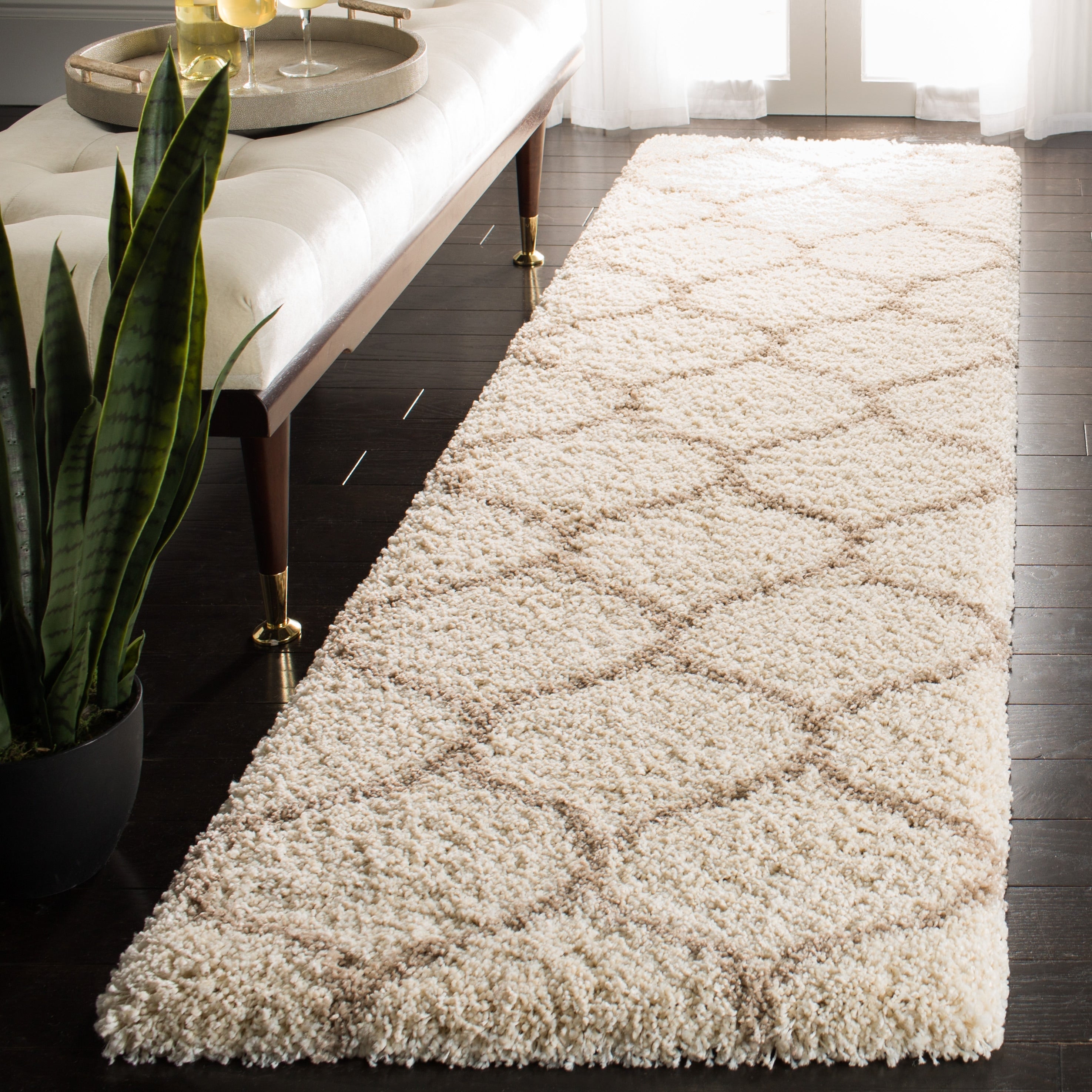 Tapis SAFAVIEH Hudson Shag Pushpa Trellis de 2 pouces d'épaisseur