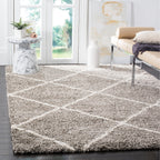 Tapis SAFAVIEH Hudson Shag Raili Diamond Treillis de 2 pouces d'épaisseur
