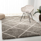 Tapis SAFAVIEH Hudson Shag Raili Diamond Treillis de 2 pouces d'épaisseur