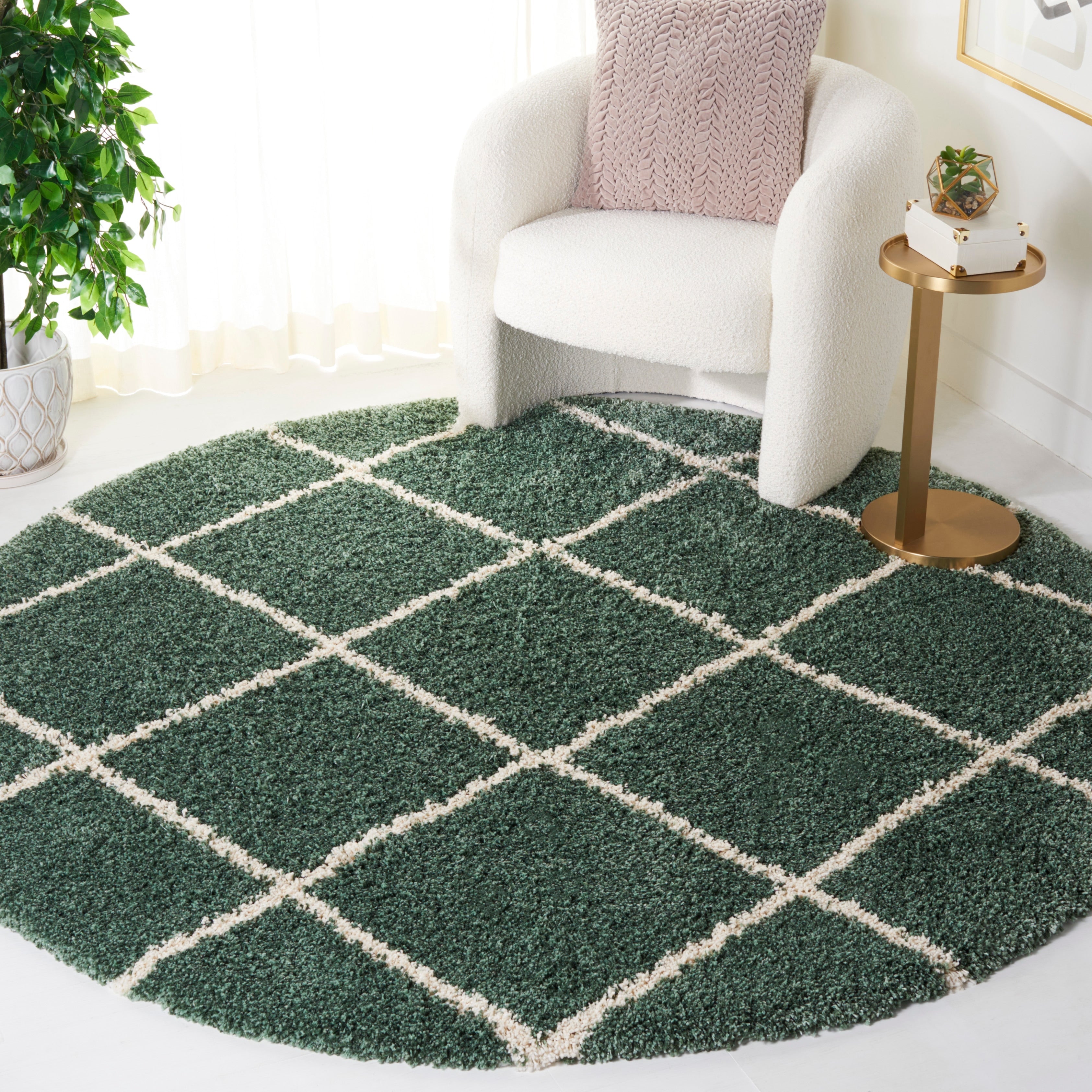 Tapis SAFAVIEH Hudson Shag Raili Diamond Treillis de 2 pouces d'épaisseur