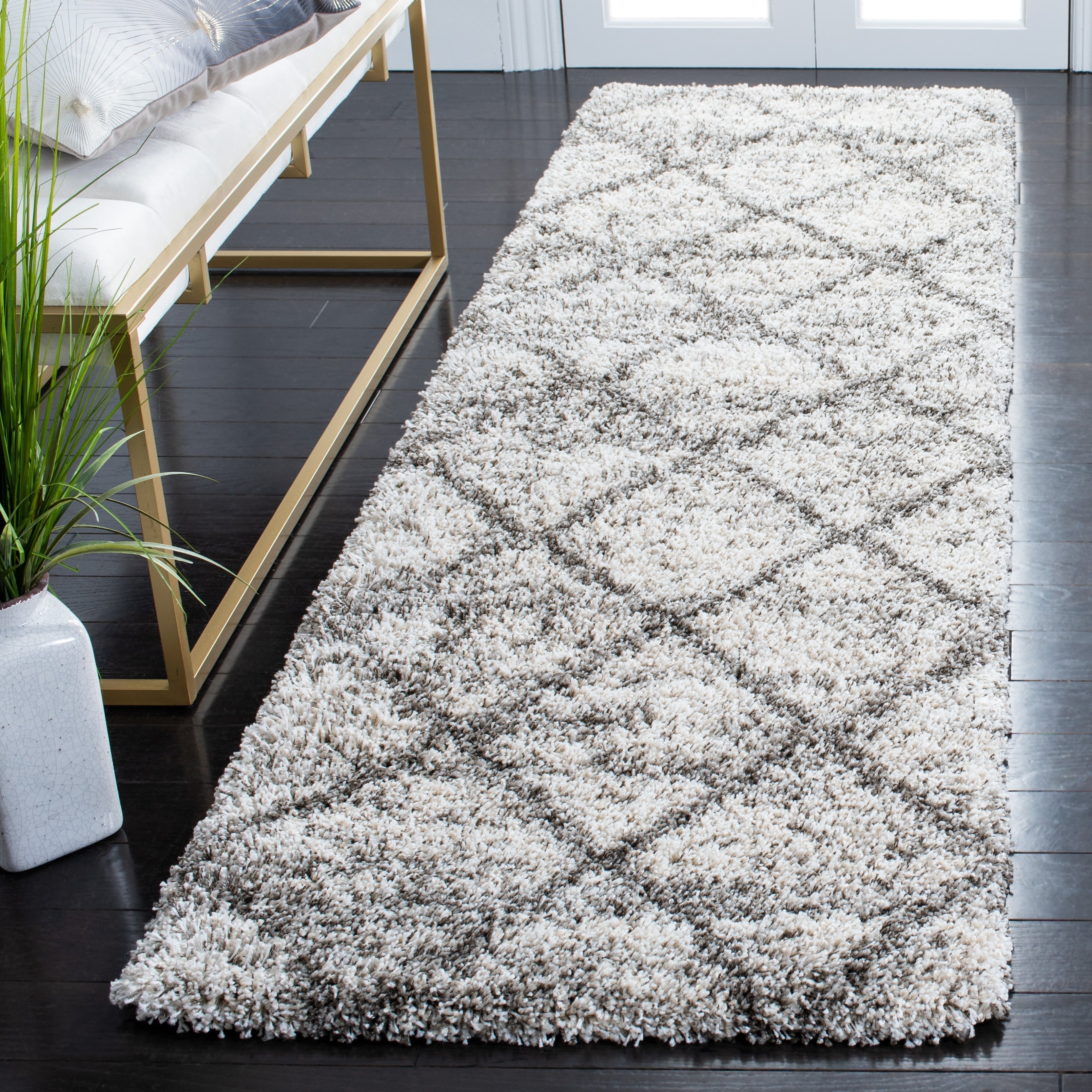 Tapis SAFAVIEH Hudson Shag Raili Diamond Treillis de 2 pouces d'épaisseur