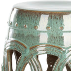 Tabouret de jardin décoratif en céramique bleu-vert SAFAVIEH Paradise Sarlota à double pièce