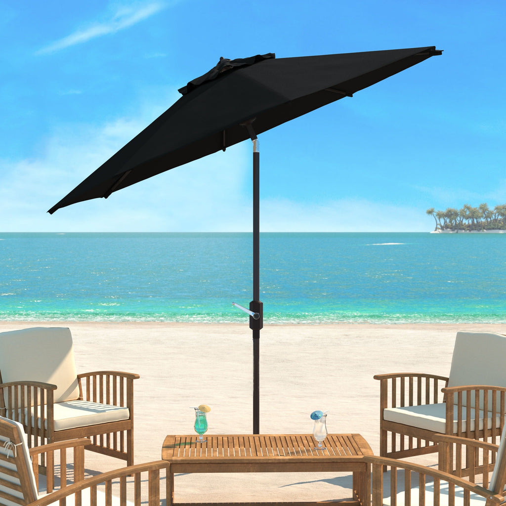 Parasol de patio inclinable et à manivelle en aluminium SAFAVIEH Rieta de 9 pieds, base non incluse