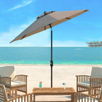 Parasol de patio inclinable et à manivelle en aluminium SAFAVIEH Rieta de 9 pieds, base non incluse