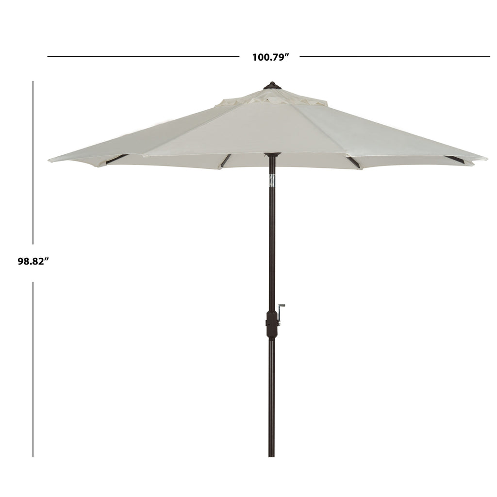 Parasol de patio inclinable et à manivelle en aluminium SAFAVIEH Rieta de 9 pieds, base non incluse