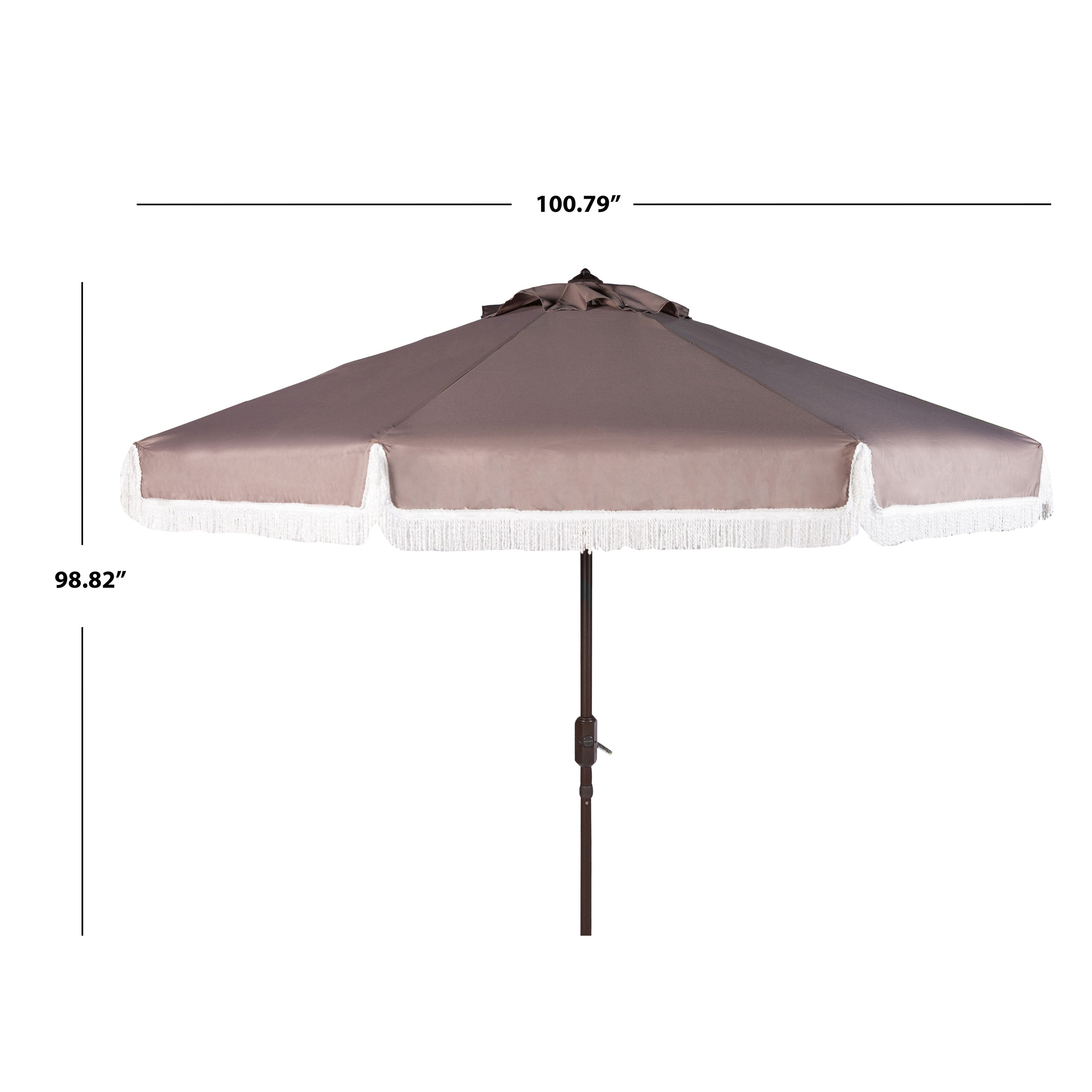 Parasol d'extérieur à manivelle SAFAVIEH Ronette Fringe de 9 pieds
