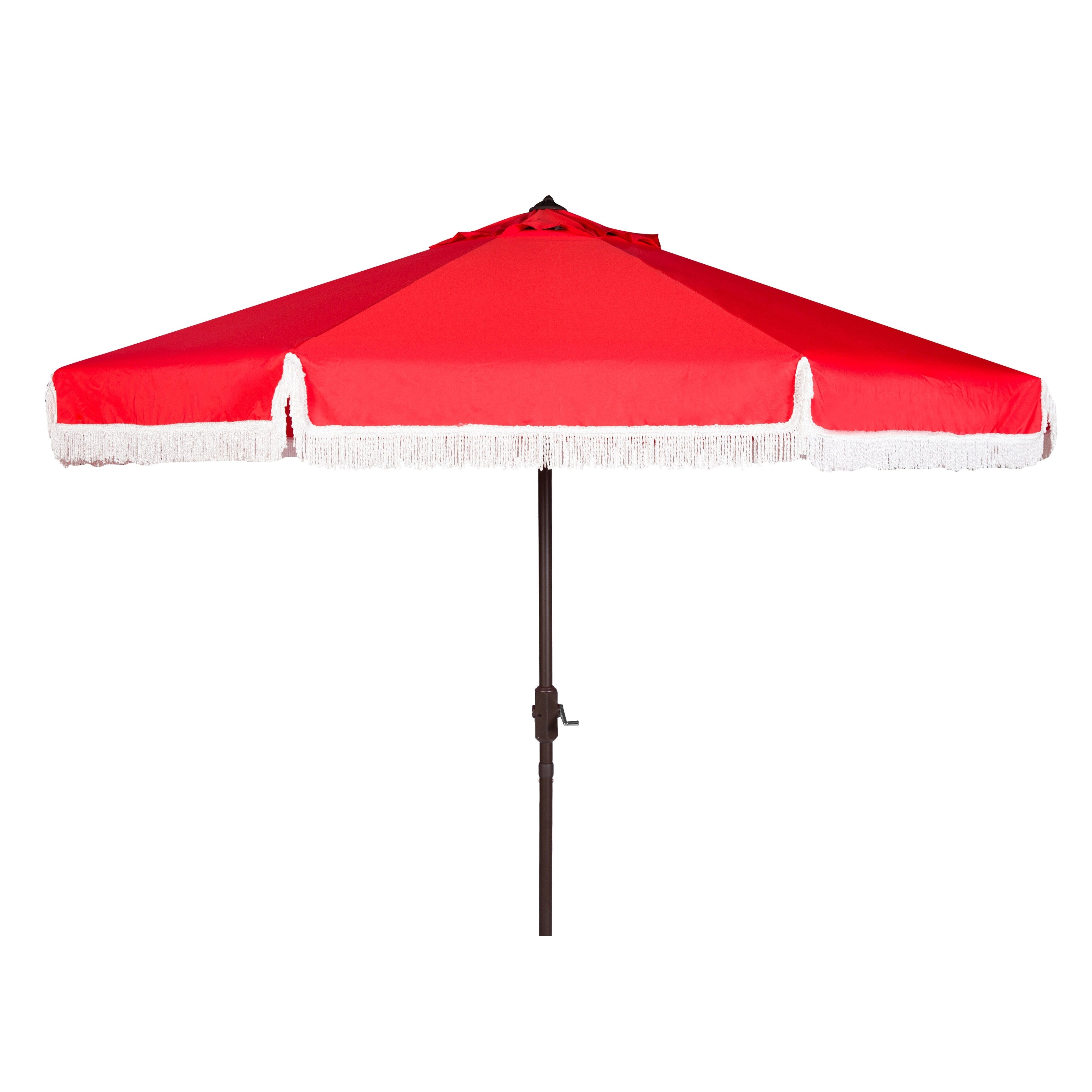 Parasol d'extérieur à manivelle SAFAVIEH Ronette Fringe de 9 pieds