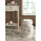 Tabouret de jardin décoratif en céramique blanche antique SAFAVIEH Sharareh