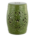 Tabouret de jardin décoratif en céramique blanche antique SAFAVIEH Sharareh