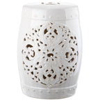 Tabouret de jardin décoratif en céramique blanche antique SAFAVIEH Sharareh