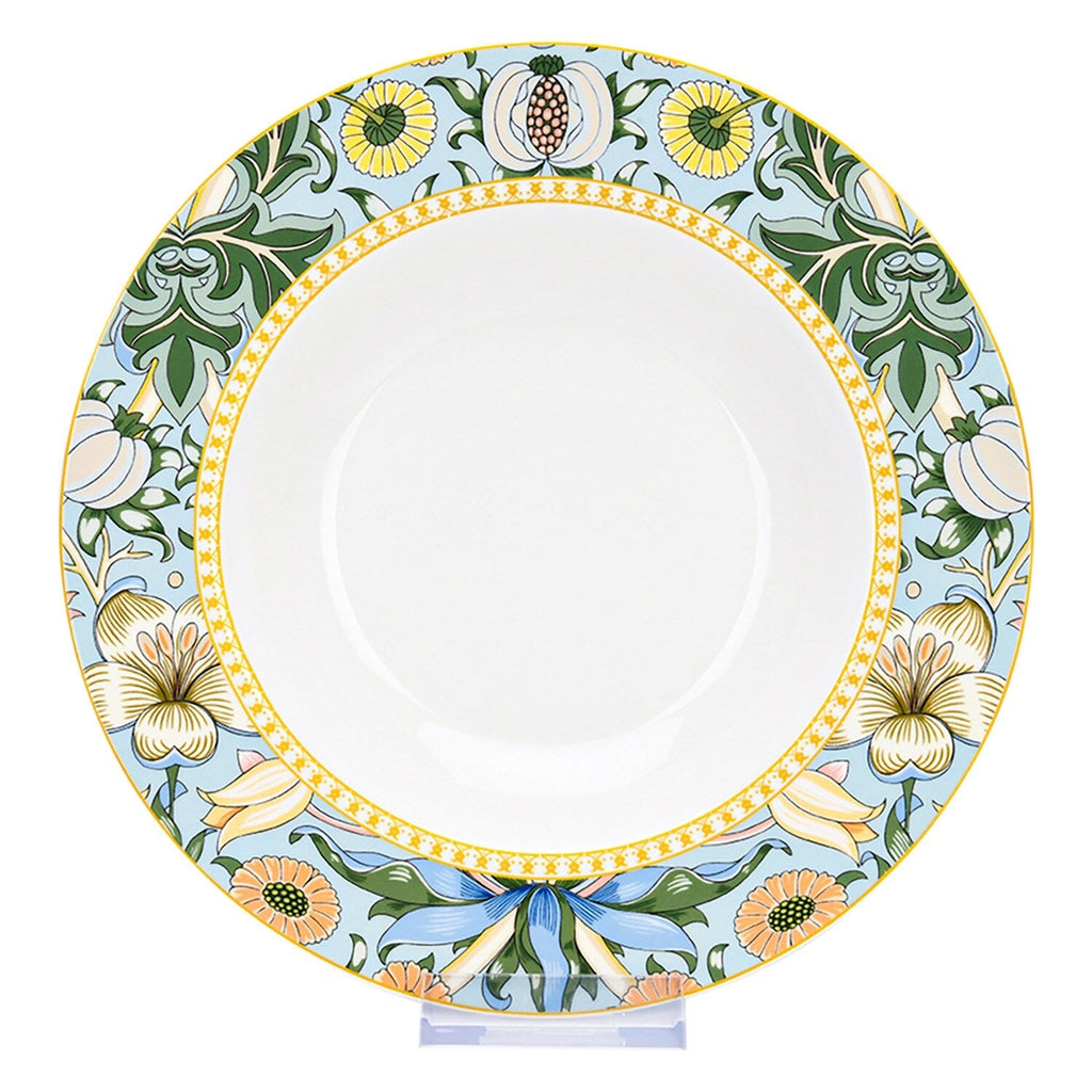 Service de table en porcelaine fine Morris Garden de STP Goods, 24 pièces pour 6 personnes