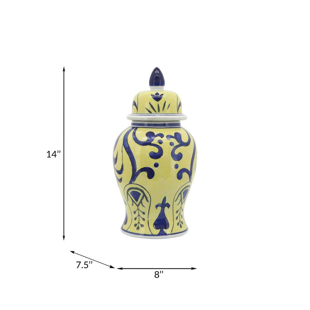 Pot Temple éclectique à motifs Sagebrook Home avec couvercle